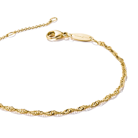 Thomas Sabo Gold Plated Silver Singapore Bracelet 19cms A2208-413-39