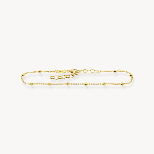 Thomas Sabo Yellow Gold Plated 27cm Beaded Anklet AK0002-413-39