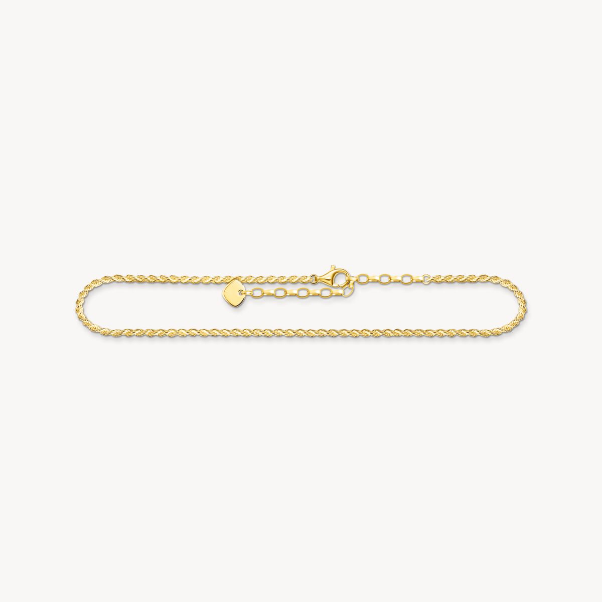 Thomas Sabo Yellow Gold Plated Twisted Rope Anklet AK0035-413-39