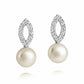 Jersey Pearl Amberley Freshwater Cultured Pearl Open Cubic Zirconia Top Stud Earrings