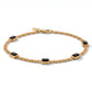 Steel & Barnett Black Onyx Gemstone Station Bracelet In 18ct Yellow Gold Plating XS-Small