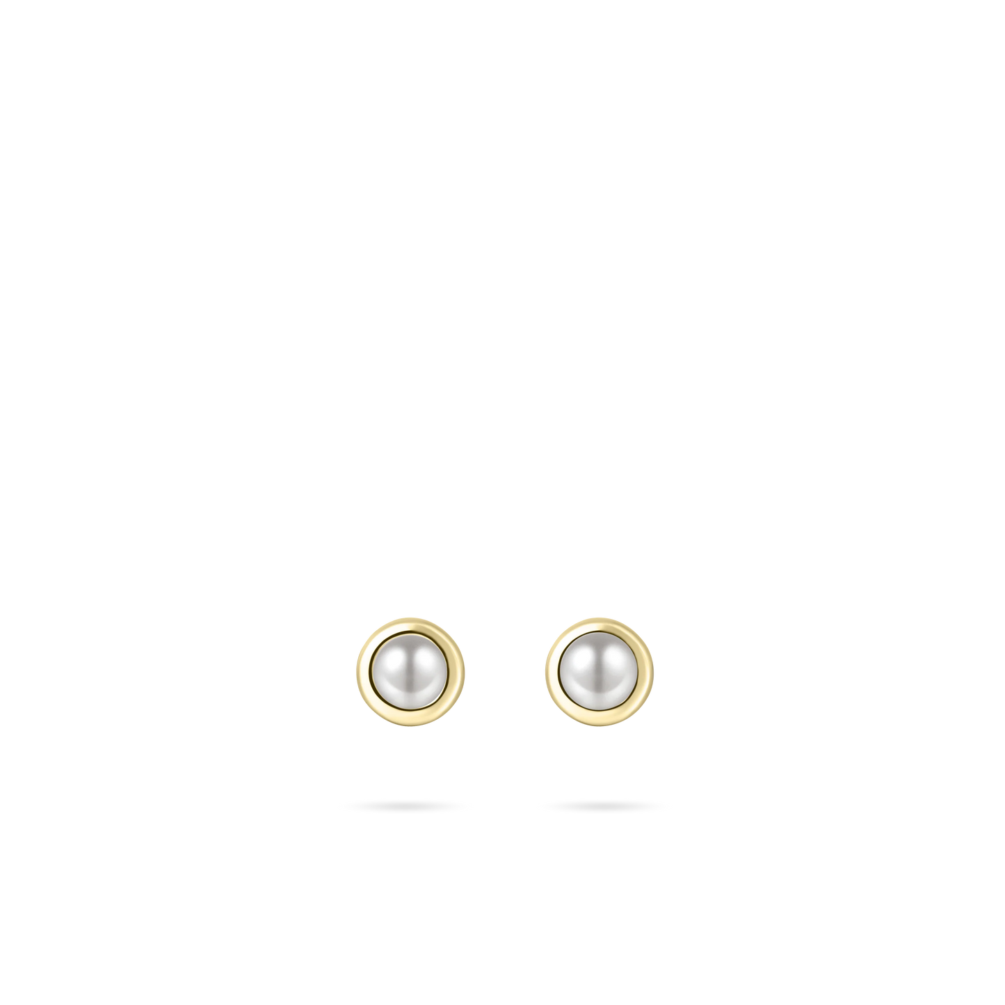 Yellow Gold Plated Sterling Silver Imitation Pearl Stud Earrings
