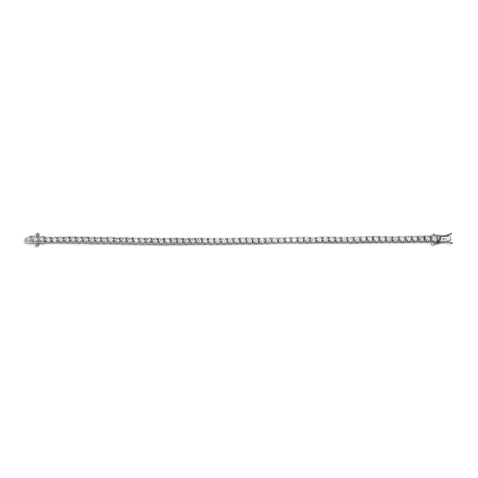 Sterling Silver Cubic Zirconia Claw Set Line Bracelet