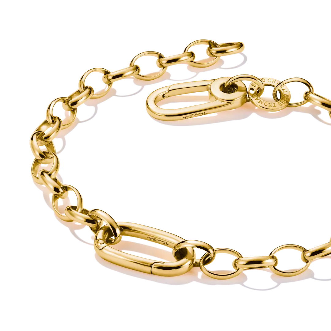 Thomas Sabo Connect Yellow Gold Plated Silver Bracelet 19cm C1202-413-39