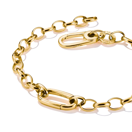 Thomas Sabo Connect Yellow Gold Plated Silver Bracelet 19cm C1202-413-39