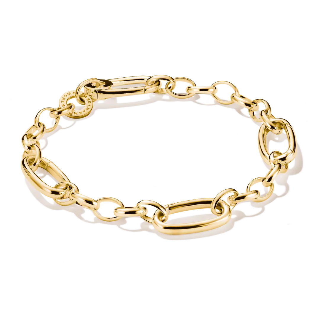 Thomas Sabo Connect Yellow Gold Plated 3 Link Bracelet 19cm C1203-001-21