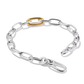 Thomas Sabo Connect Sterling Silver Centre Link Yellow Gold Plated Bracelet 17cms C1204-413-7