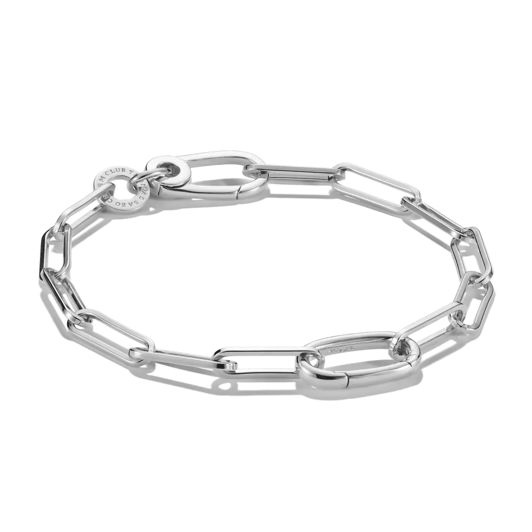 Thomas Sabo Connect Sterling Silver Paperclip Link Bracelet 19cms C1205-001-21