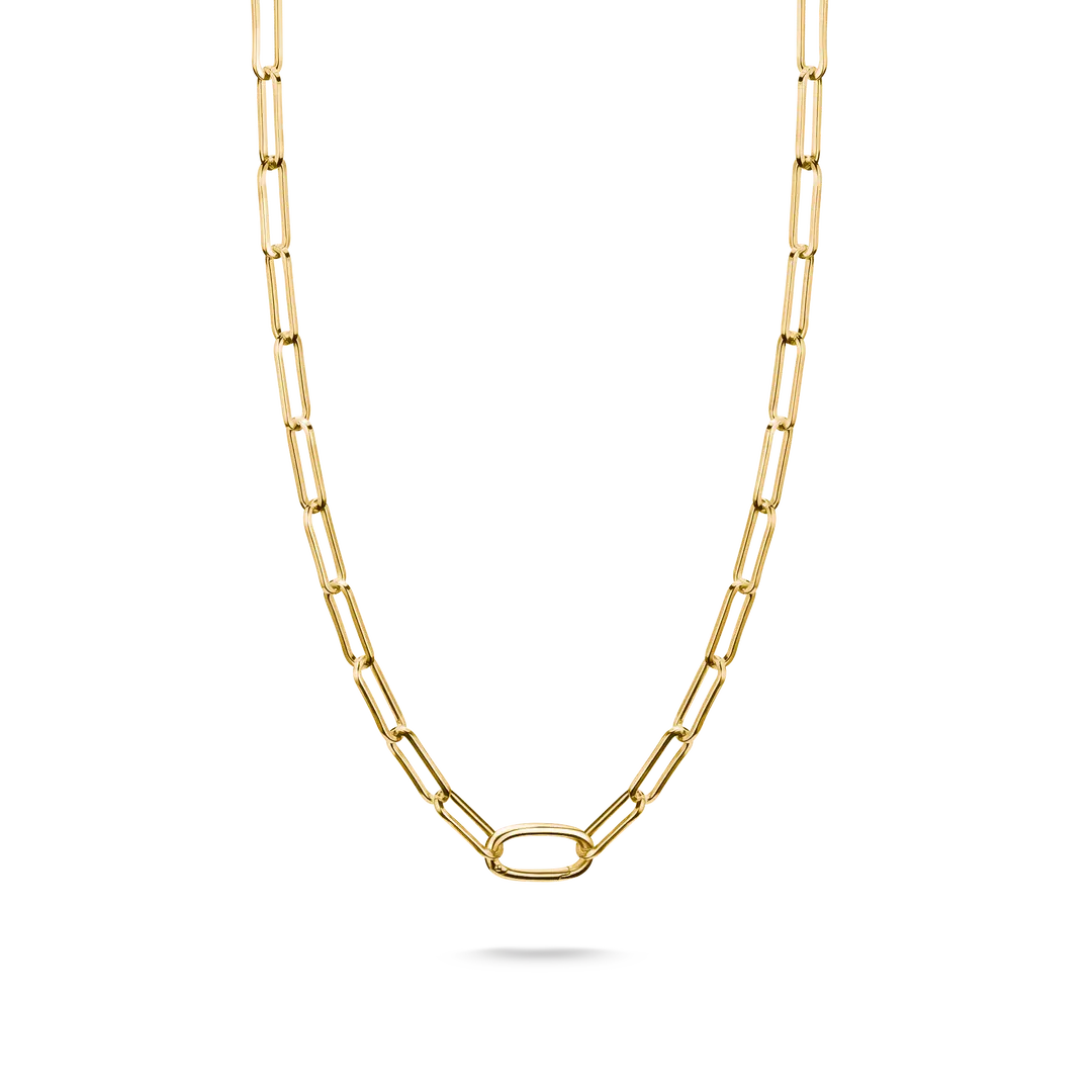 Thomas Sabo Connect Yellow Gold Plated Paperclip Chain 50cm C1207-413-39