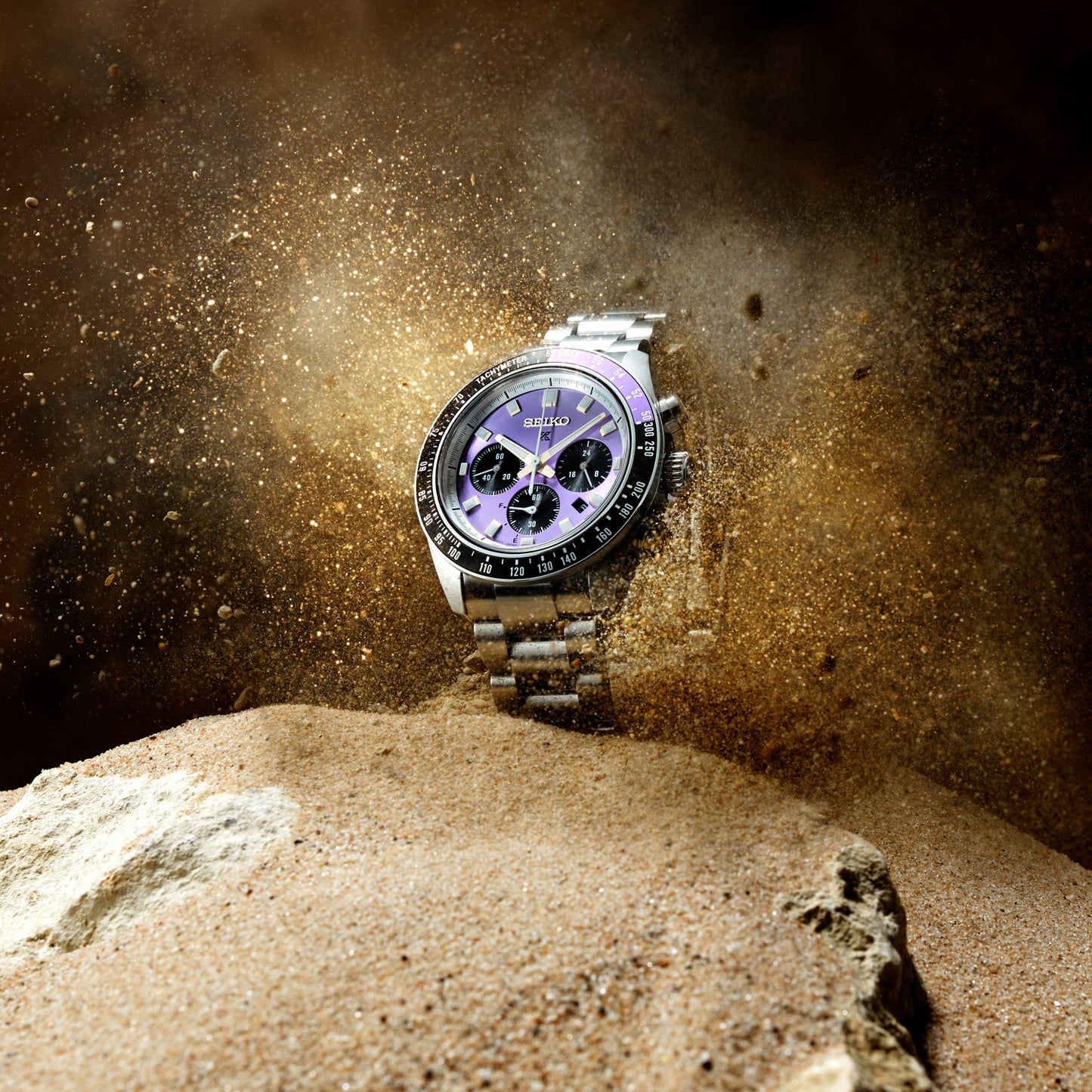 Seiko 145th Anniversary Speedtimer Solar Chronograph Limited Edition in Edo Purple Watch HBJ005P1