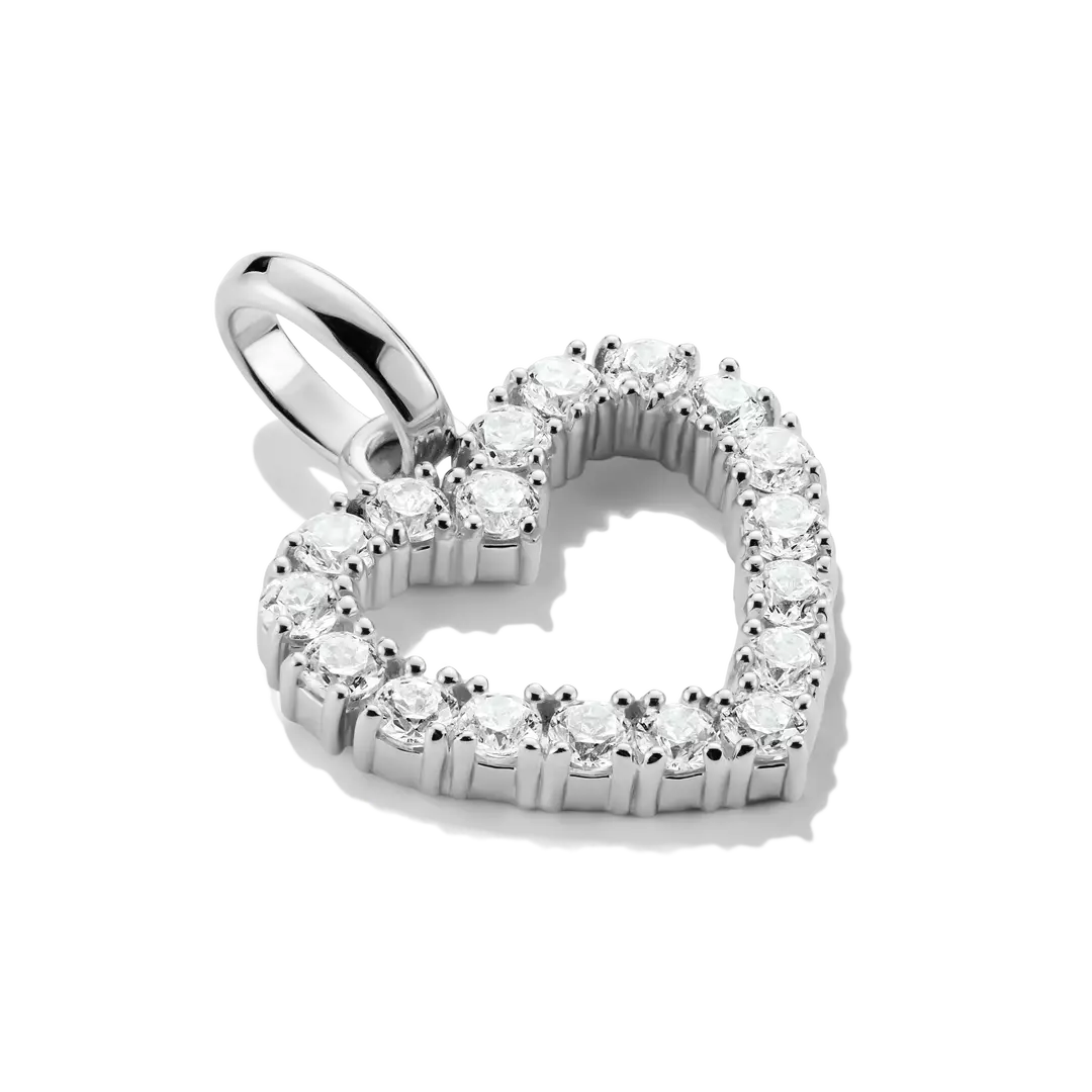 Thomas Sabo Connect Sterling Silver Cubic Zirconia Heart Charm CC1237-051-14