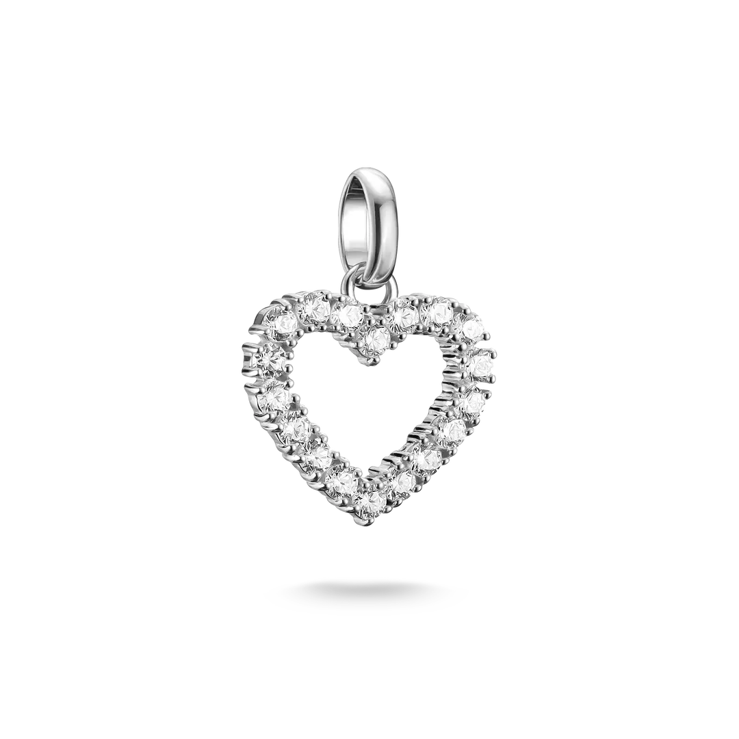 Thomas Sabo Connect Sterling Silver Cubic Zirconia Heart Charm CC1237-051-14
