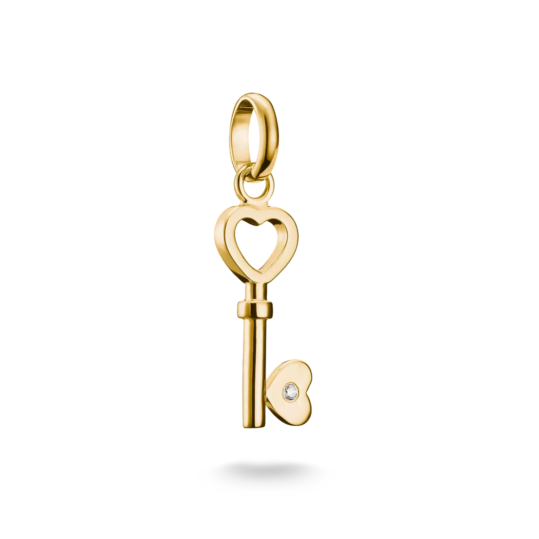 Thomas Sabo Connect Sterling Silver Gold Plated Cubic Zirconia Key Charm CC1241-414-14