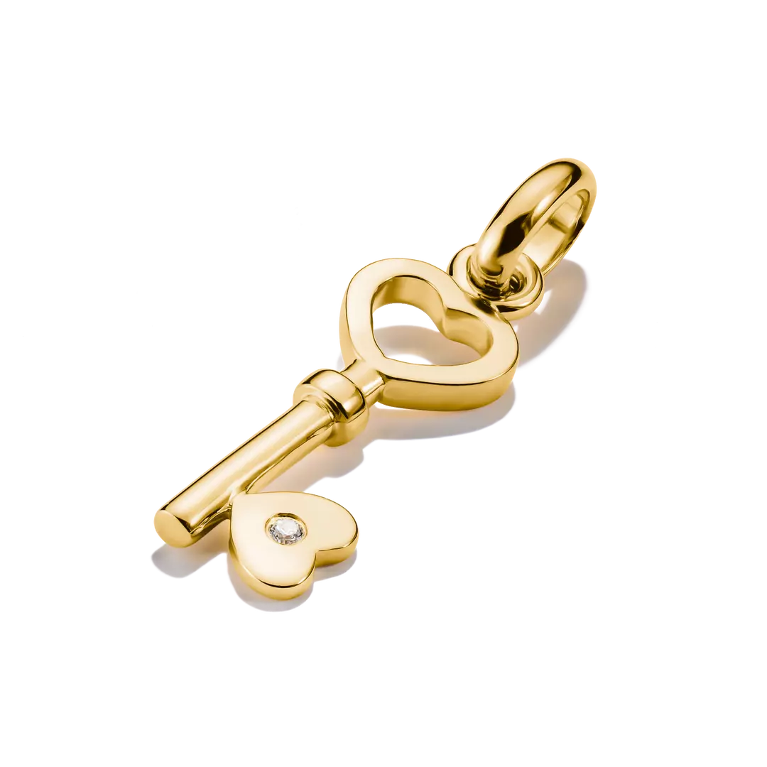 Thomas Sabo Connect Sterling Silver Gold Plated Cubic Zirconia Key Charm CC1241-414-14