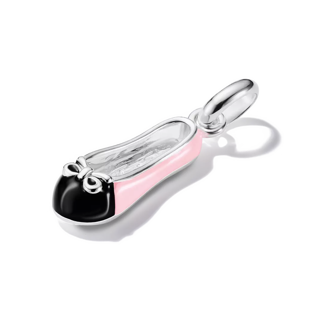 Thomas Sabo Connect Sterling Silver Pink and Black Enamel Ballerina Shoe CC1245-007-9