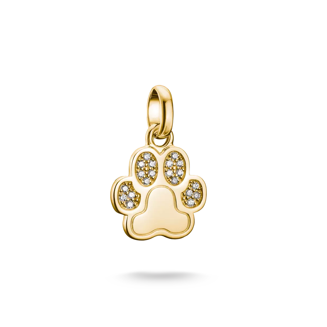 Thomas Sabo Connect Sterling Silver Yellow Gold Plated Cubic Zirconia Paw Print CC1259-414-14