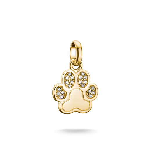 Thomas Sabo Connect Sterling Silver Yellow Gold Plated Cubic Zirconia Paw Print CC1259-414-14