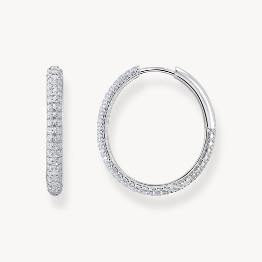 Thomas Sabo Sterling Silver Cubic Zirconia Oval Hoop Earrings CR732-051-14
