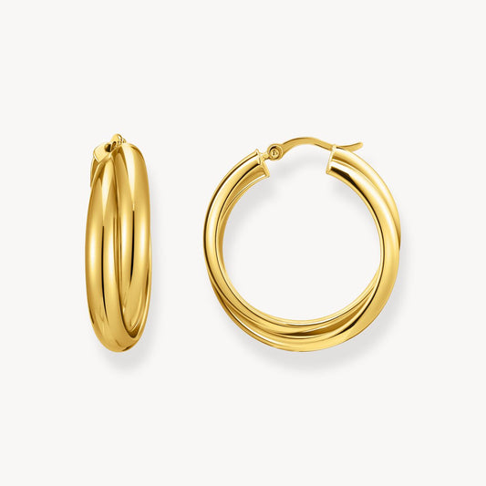 Thomas Sabo Yellow Gold Plated Two Strand Twist Hoop Earrings CR738-413-39