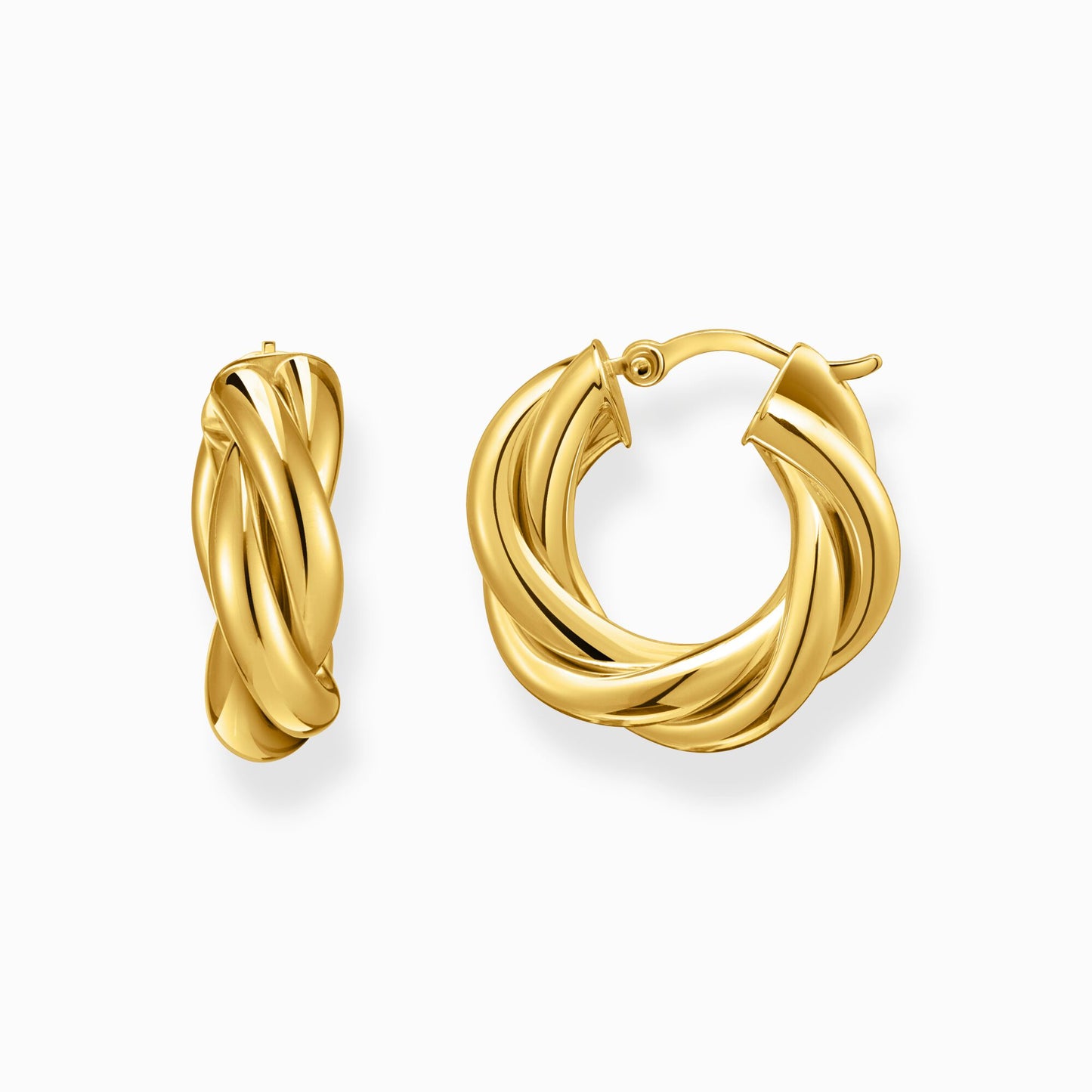 Thomas Sabo Yellow Gold Plated Twist Hoop Earrings CR742-413-39