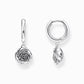 Thomas Sabo Sterling Silver Hoops and Midnight Rose Dropper Earrings CR757-637-21