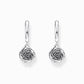 Thomas Sabo Sterling Silver Hoops and Midnight Rose Dropper Earrings CR757-637-21