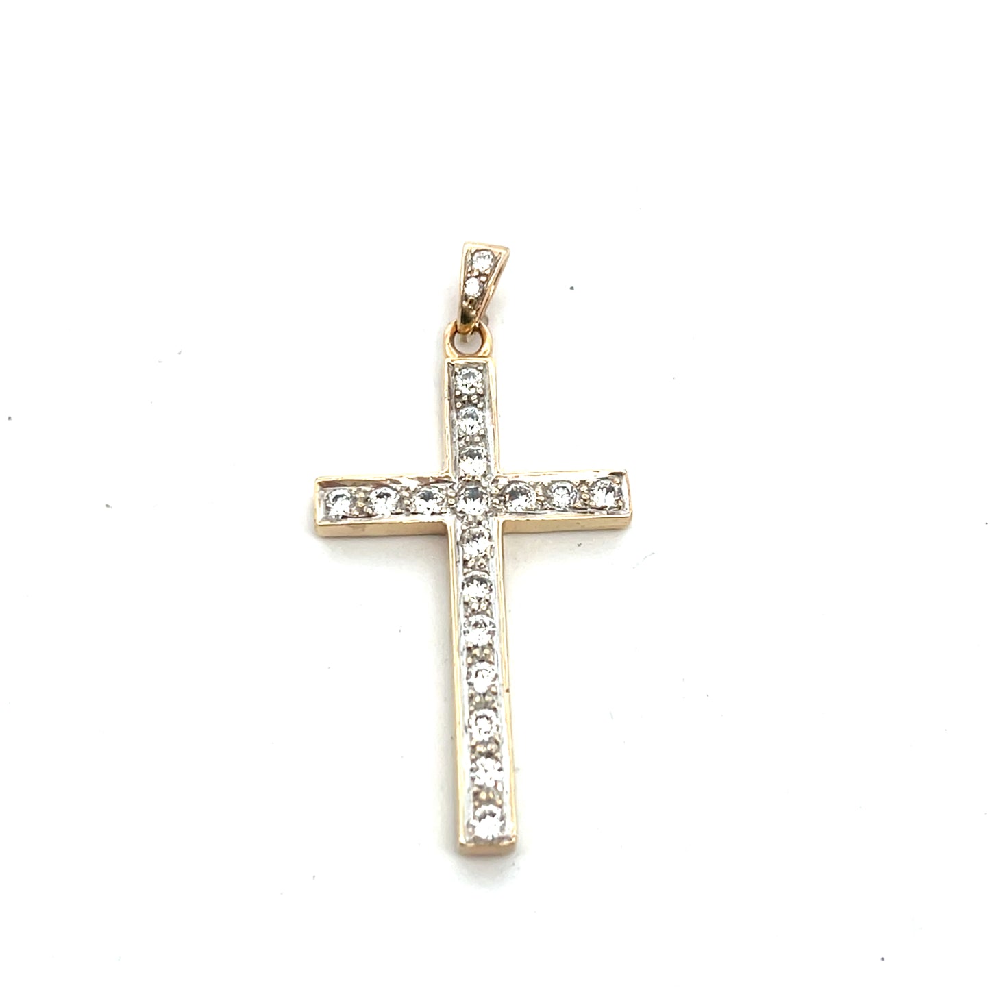 Pre-Owned 9ct Yellow Gold Cubic Zirconia Cross