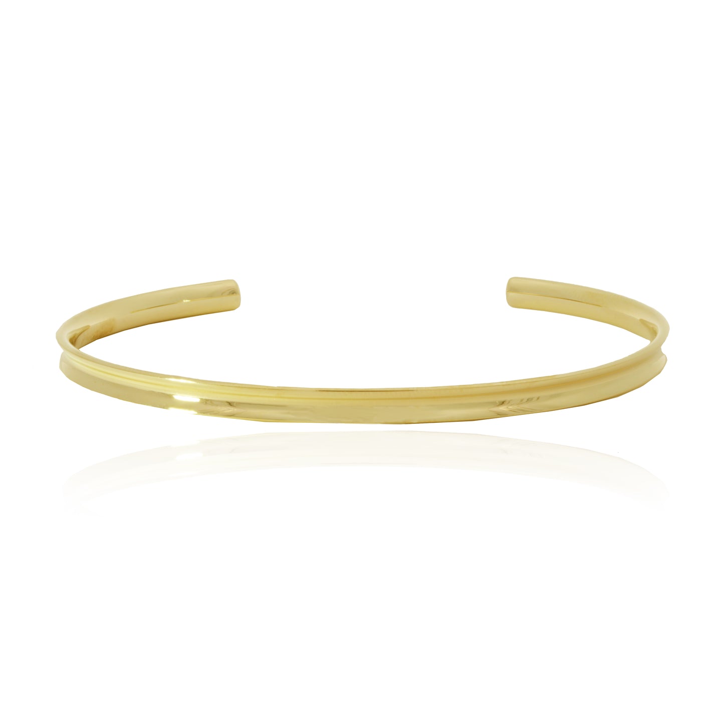 9ct Yellow Gold Solid Concave Design Open Torq Style Bangle