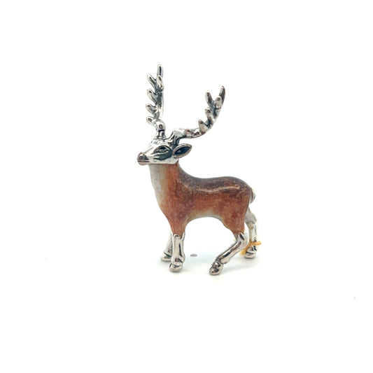 Sterling Silver Mini Deer Enamel Figurine