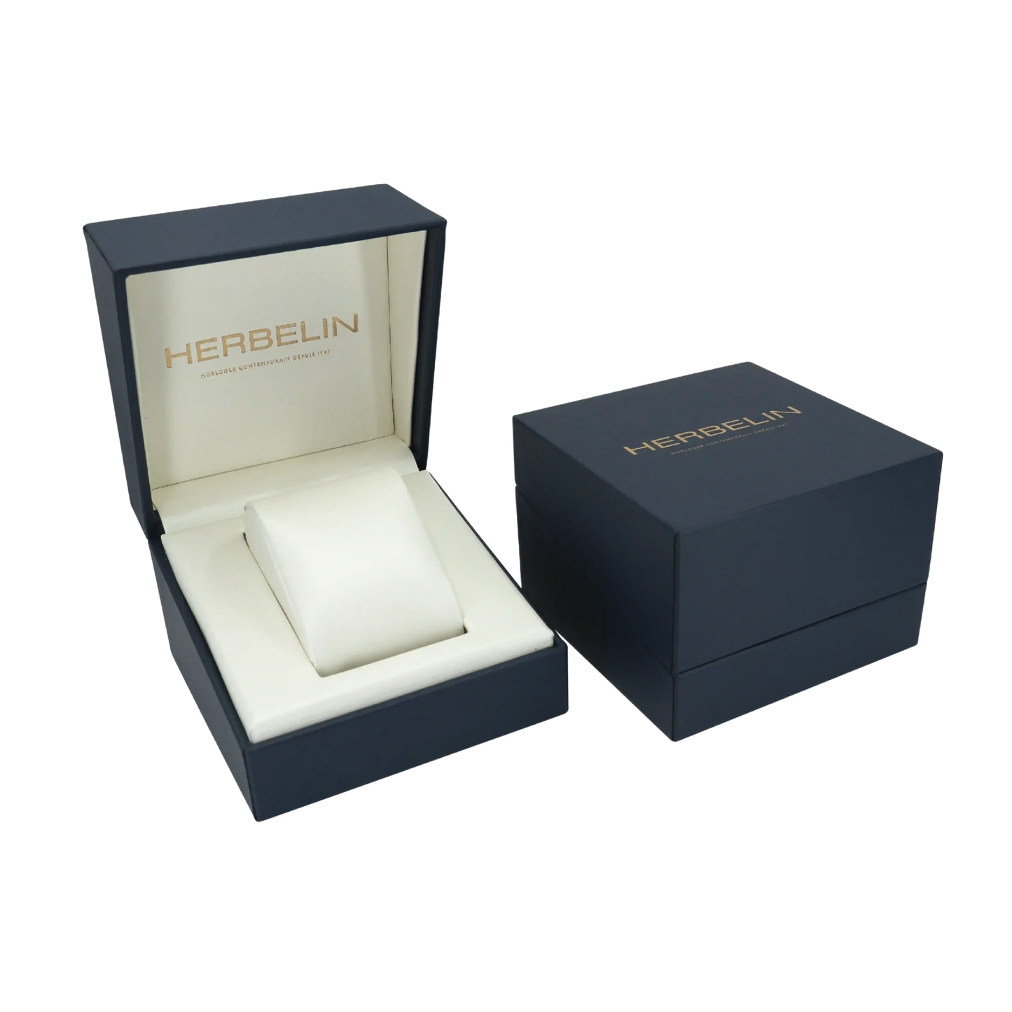 Herbelin Lady  Stainless Steel and Black Leather 22mm Watch 17312AP12