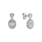 Diamonfire Sterling Silver Halo Double Drop Stud Earrings