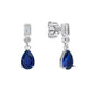 Diamonfire Blue Teardrop Cubic Zirconia Sterling Silver Drop Earrings