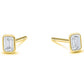 9ct Yellow Gold Laboratory Grown 0.52ct Emerald Cut Bezel Set Stud Earrings
