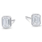 9ct White Gold Laboratory Grown 2.04ct Emerald Cut Bezel Set Stud Earrings