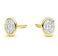 9ct Yellow Gold Laboratory Grown 1.00ct Oval Cut Bezel Set Stud Earrings