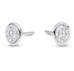 9ct White Gold Laboratory Grown 1.46ct Oval Cut Bezel Set Stud Earrings