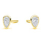 9ct Yellow Gold Laboratory Grown 0.51ct Pear Cut Bezel Set Stud Earrings