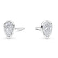 9ct White Gold Laboratory Grown 0.52ct Pear Cut Bezel Set Stud Earrings