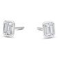9ct White Gold Laboratory Grown 1.07ct Emerald Cut Bezel Set Stud Earrings