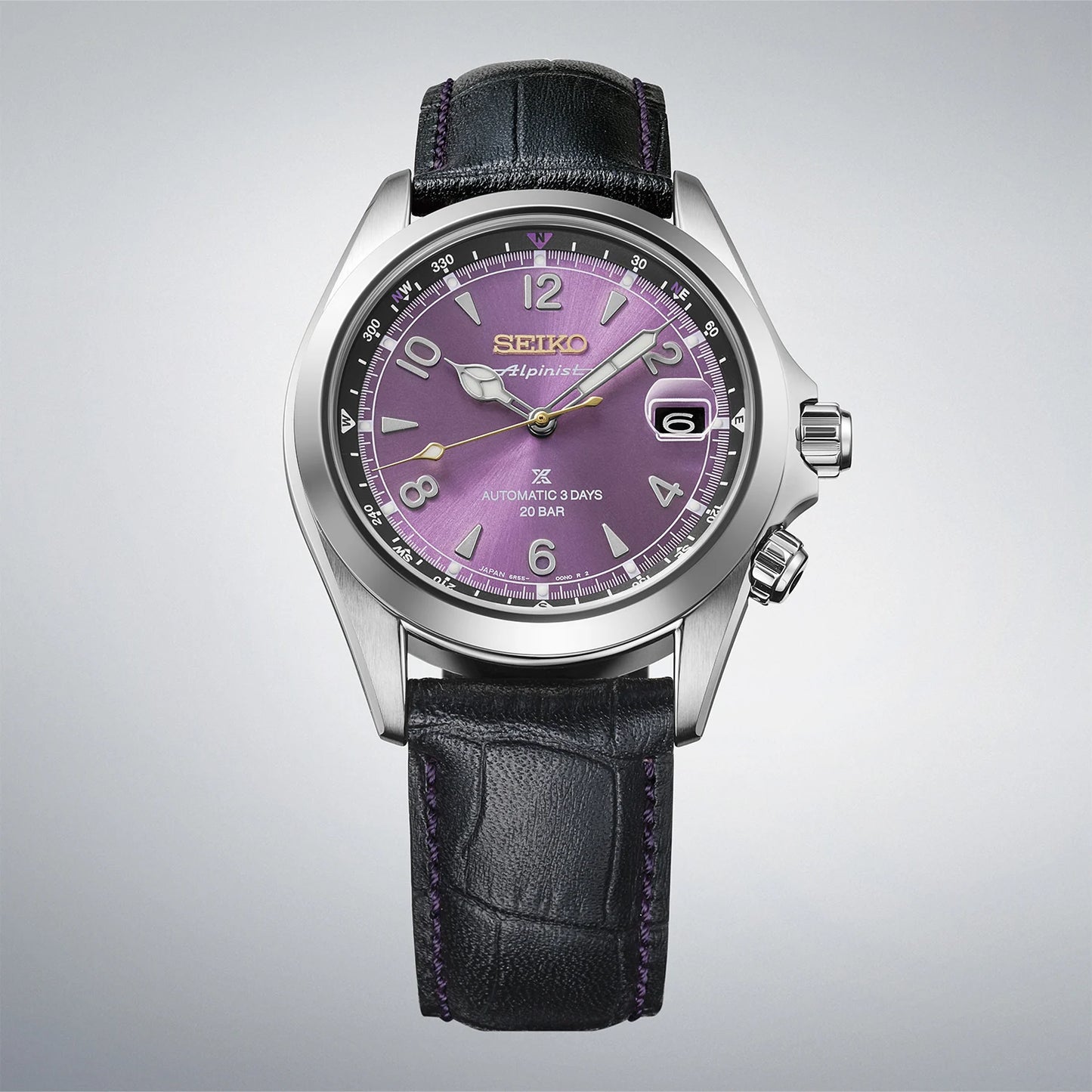 Seiko 145th Anniversary Alpinist Automatic Limited Edition Watch in Edo Purple HBC006J1