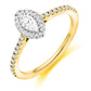 18ct Yellow Gold Marquise Cut 0.48ct Diamond Ring