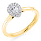 18ct Yellow Gold Pear Cut 0.40ct Diamond Halo Ring