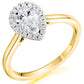 18ct Yellow Gold 0.70ct Pear Cut Diamond 0.15ct Halo Cluster Ring