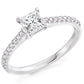 Platinum 0.51ct Princess Cut Diamond Ring with 0.25ct Diamond Shoulders