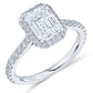 Emerald Cut Halo 2.61ct Diamond Ring