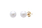 18ct Yellow Gold 7-7.5mm White Akoya Stud Earrings