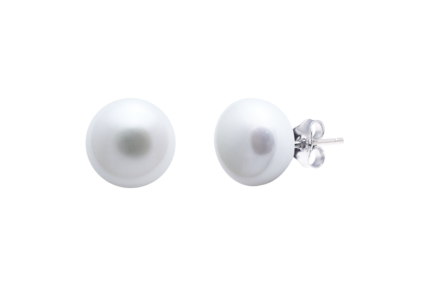 Sterling Silver Freshwater Cultured Pearls 10/10.5mm Stud Earrings