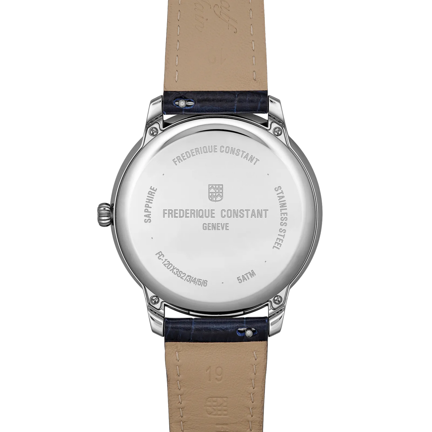 Frederique Constant Stainless Steel Moneta Solarmetre Pale Blue Dial Strap Watch FC-120LB3S6