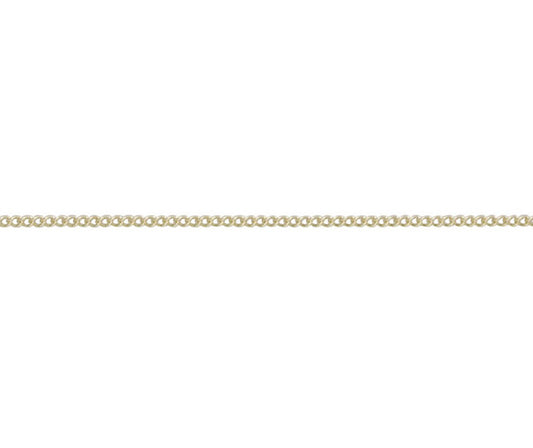 18ct Yellow Gold Solid Round Curb Chain 18"