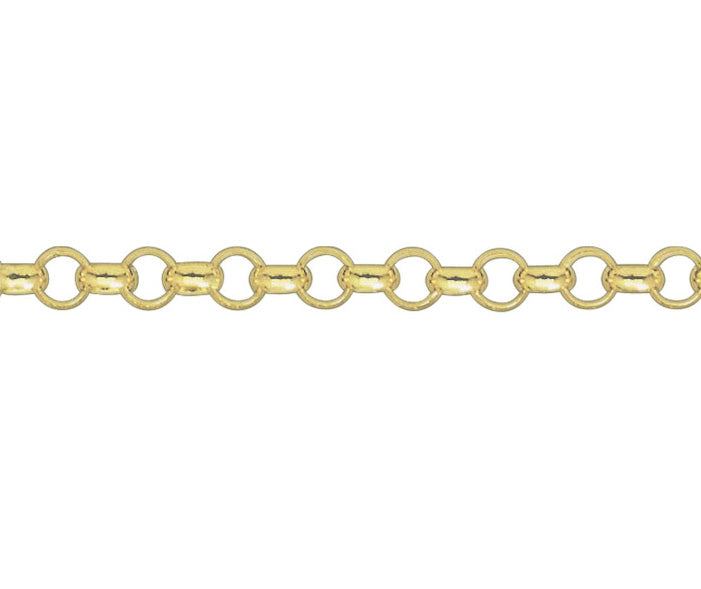 9ct Yellow Gold Solid Round Belcher Link Chain 18"